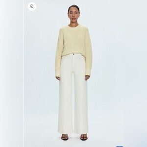 Pistola Lana High Rise Stretch Ultra Wide Leg in Ecru Cream Ivory Sz 25